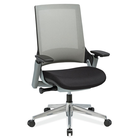 Mid Back Mesh Chair with Two-Tone Frame and Aluminum Base