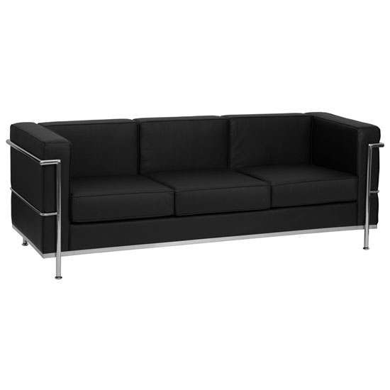 A Sofa with Chrome Exposed Frame