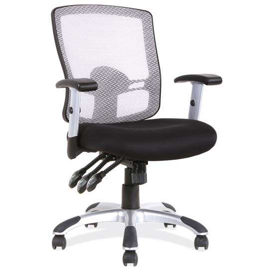 Mesh, 3 Paddle Task Chair with Chrome Base and Arms