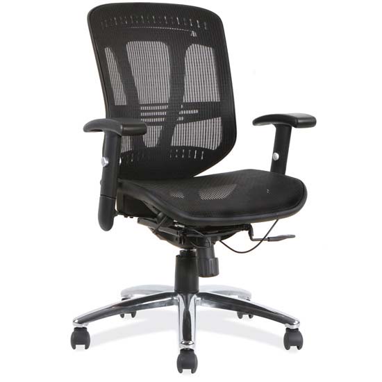 Mesh, Mid Back Chair with Chrome Frame - Click Image to Close