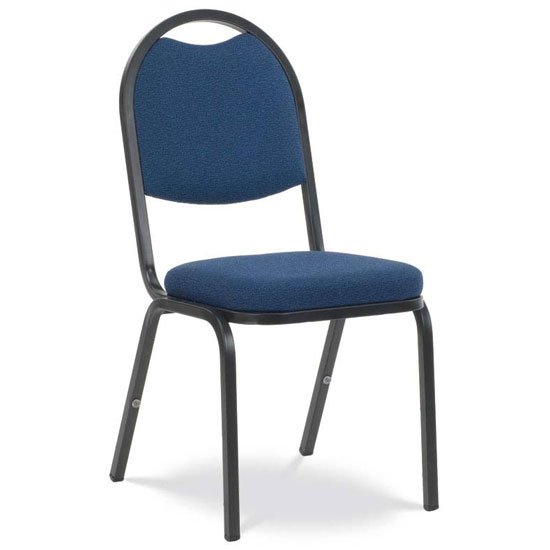 SO19 Upholstered Stack Chair with Crown Seat and Metal Frame