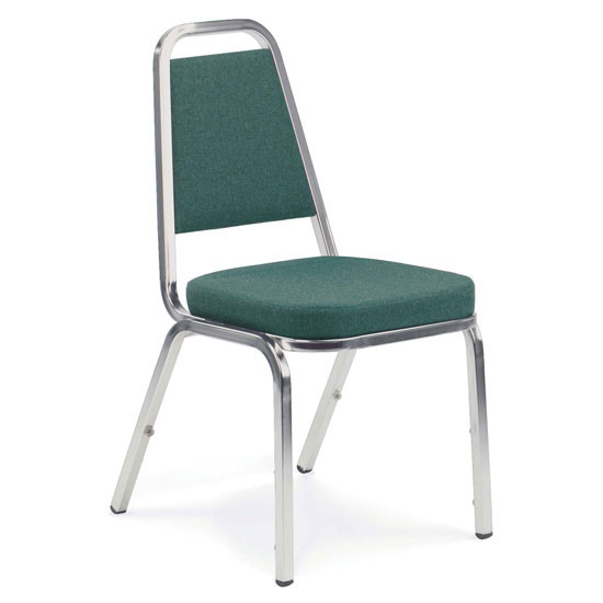 SO19 Upholstered Stack Chair with Crown Seat and Metal Frame