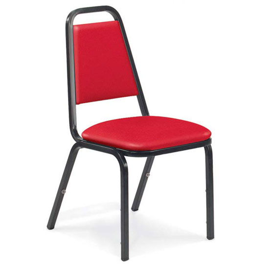 SO19 Upholstered Stack Chair with Dome Seat and Metal Frame