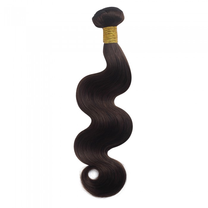 16 Inch Body Wavy Colored Remy Hair #4 Chocolate Brown