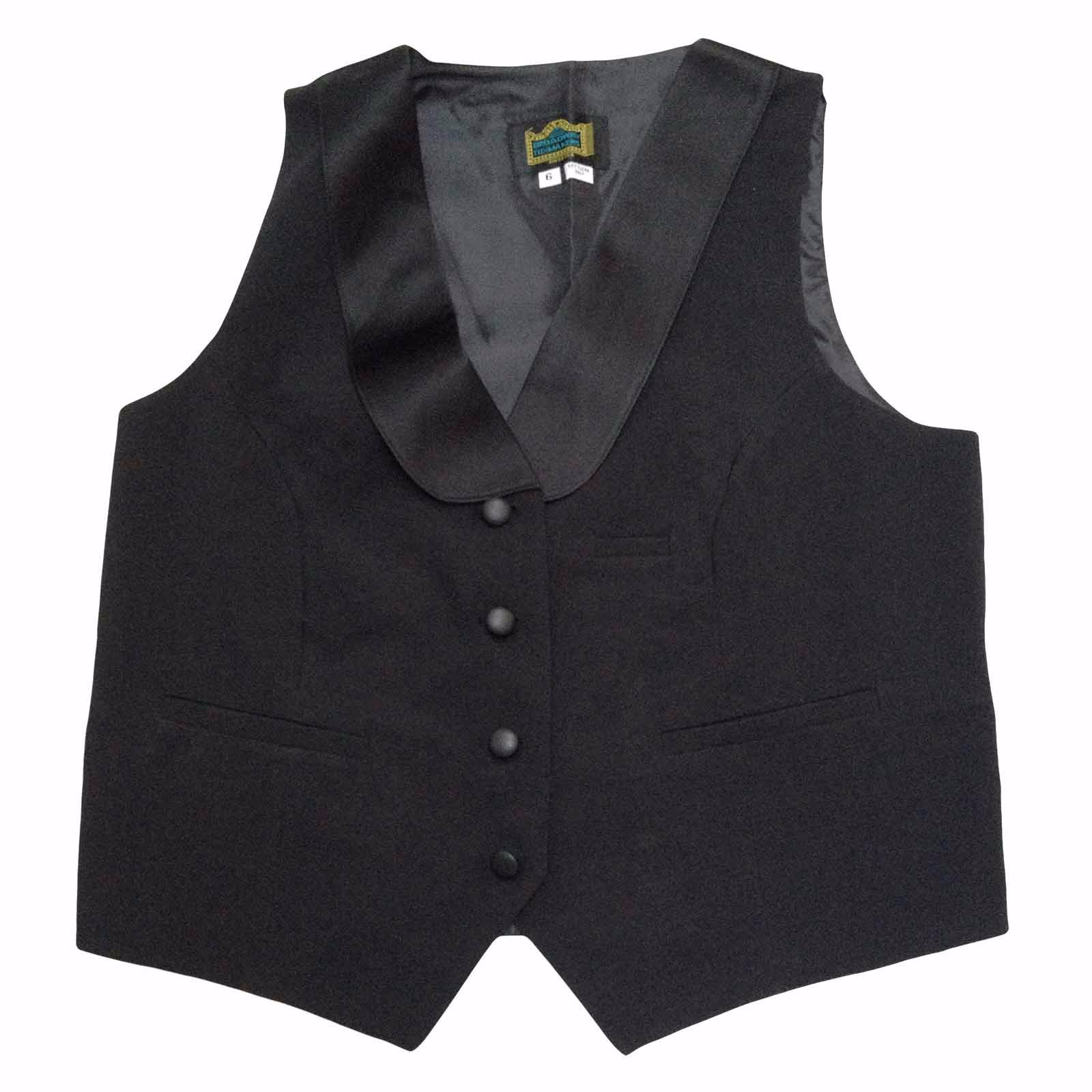 Women's Black Tuxedo Vest with Shawl Collar