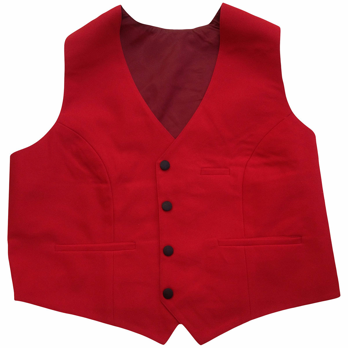 Women's Red Tuxedo Vest With 4 Buttons