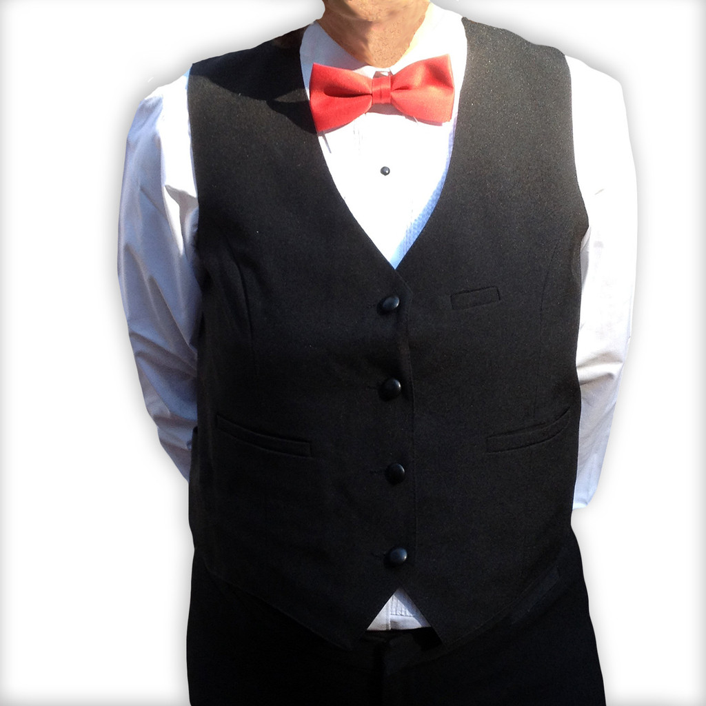 Women's Black Tuxedo Vest with 4 buttons